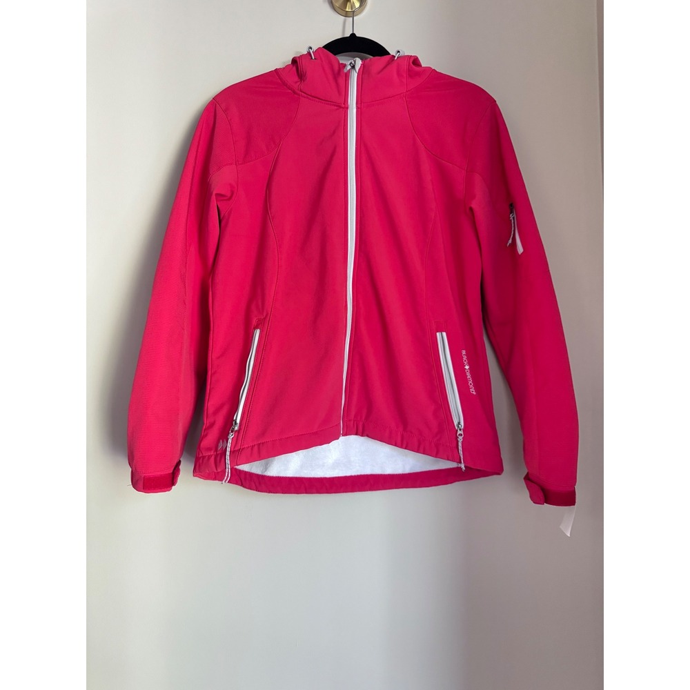 Black Diamond Double Diamond Pink Softshell Hooded Fleece Lined Jacket Womens S
